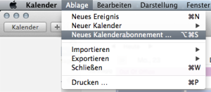 Kalender abonnieren Mac OS X 2