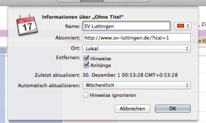 Kalender abonnieren Mac OS X 5